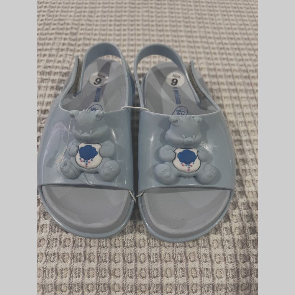 Mini Melissa x Care Bears Cloud Sandals Toddler Size 9 Pink Bear Jelly Shoes